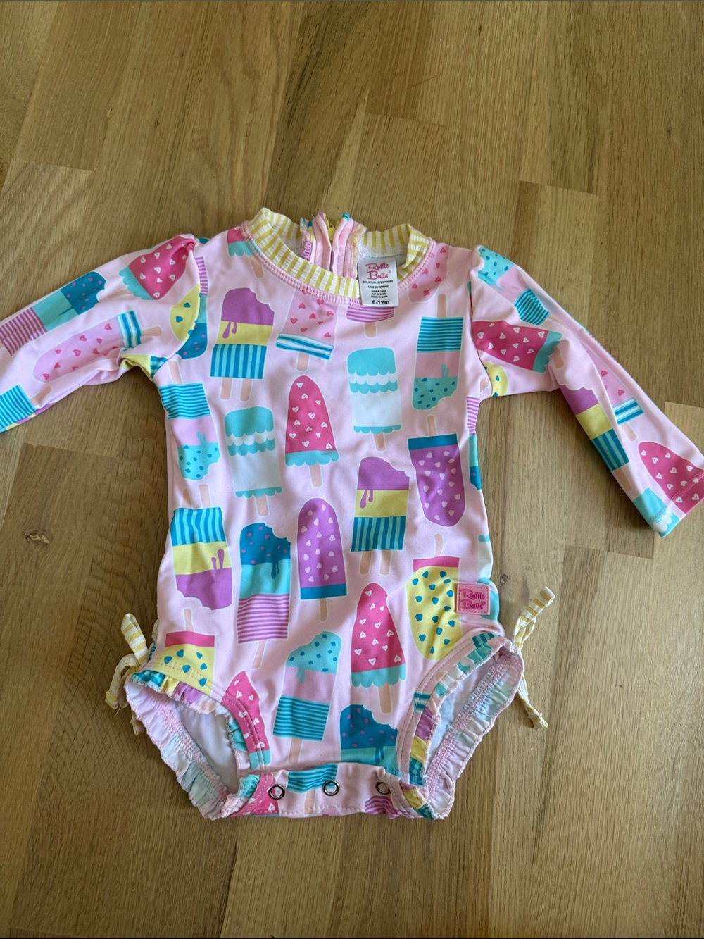 Ruffle Butts Pink Popsicle Print One-Piece Swimsuit